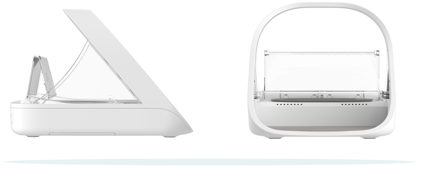 SureFeed Microchip Pet Feeder Connect shown from the side and front