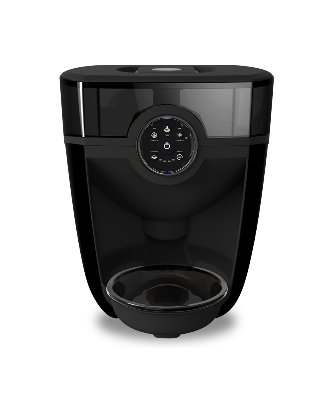 Whisker Feeder-Robot automatic feeder in black with clear hopper